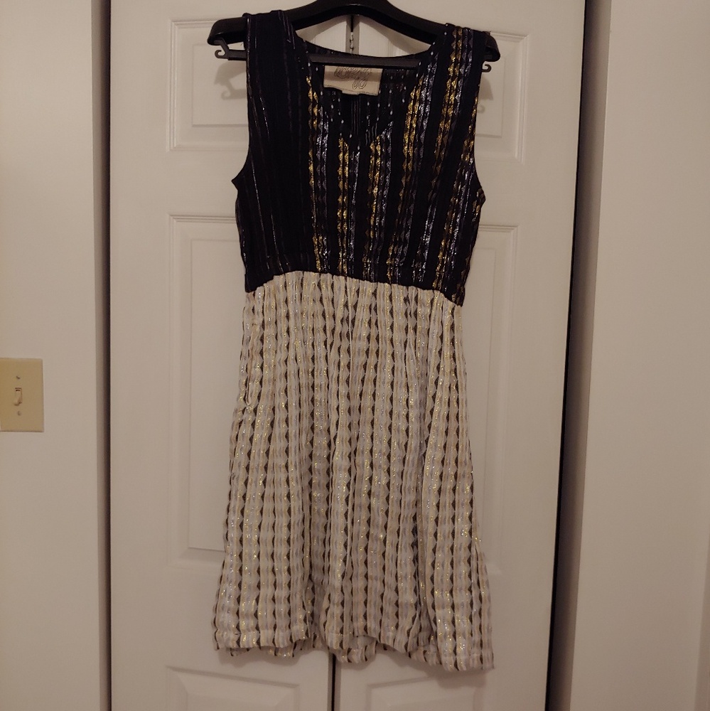 Ace & Jig Black, Cream, and Metallic Dress